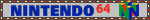 gray blink with blue and red text that reads 'NINTENDO 64' followed by the 3D N64 logo